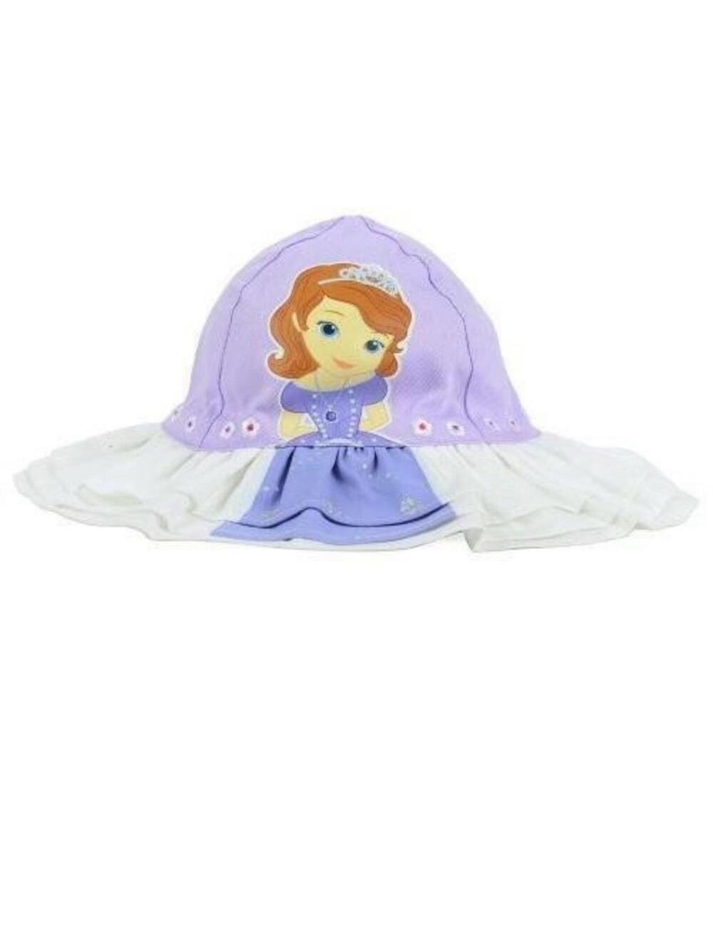 Disney Sofia Sun Hat Toddler Girls Purple White 18 mths to 4 Yrs Floppy Bucket